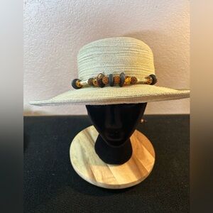 Sun Hat,Croft And Barrow, One Size Fits All, Beach Hat, Wide Brim w/embellishing